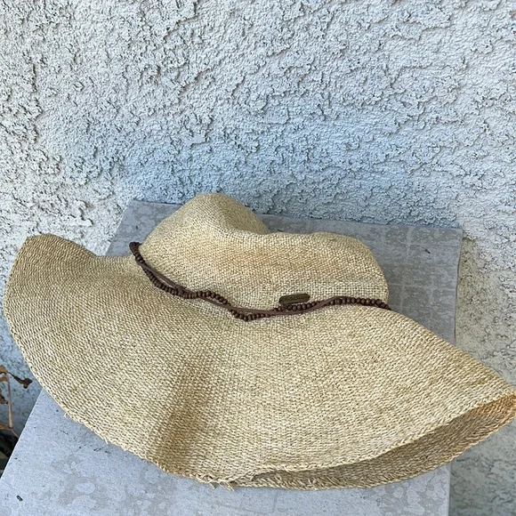 Sun N Sand Straw Sun Hat Floppy Beachy Boho Summer Neutral - Picture 7 of 7